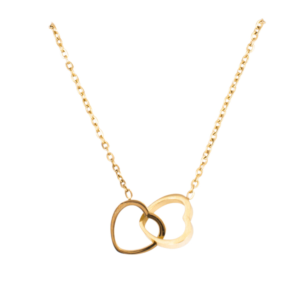 Gold Interlocking Hearts Necklace