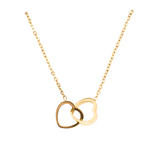 Gold Interlocking Hearts Necklace