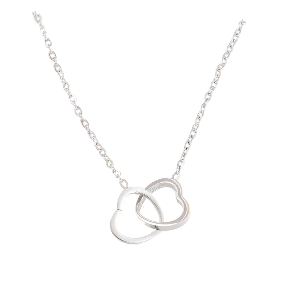 Silver Interlocking Hearts Necklace